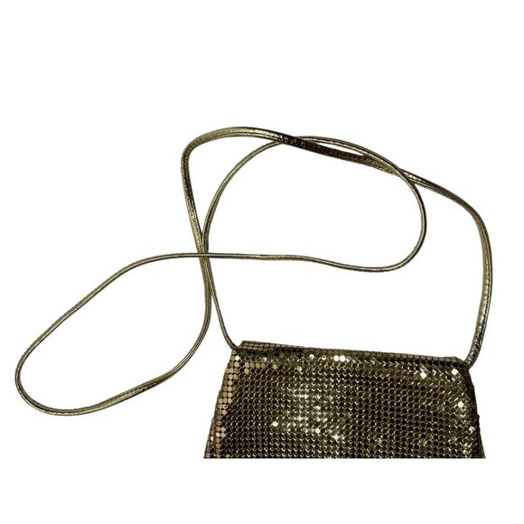 Vintage Whiting & Davis Gold Mesh Metallic Envelope Crossbody Bag  Sequin 60s - Picture 6 of 7